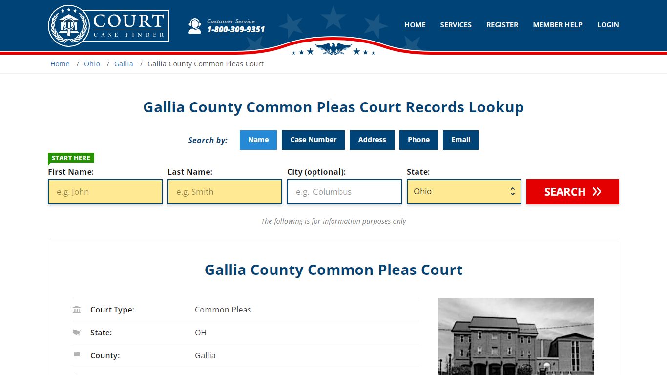 Gallia County Common Pleas Court Records Lookup - CourtCaseFinder.com