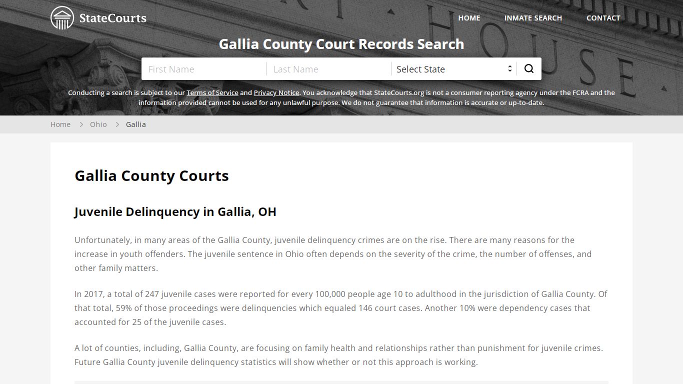 Gallia County, OH Courts - Records & Cases - StateCourts